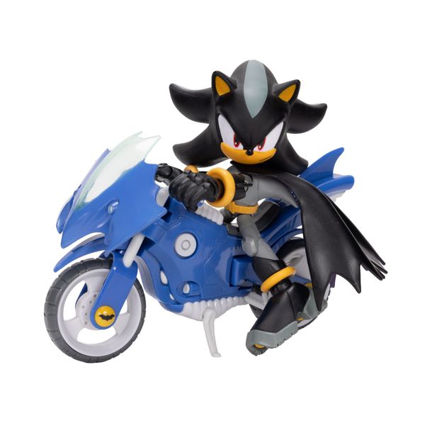 Dc x sonic - personaggio di shadow 13 cm con batcycle - BATMAN, DC COMICS, Sonic