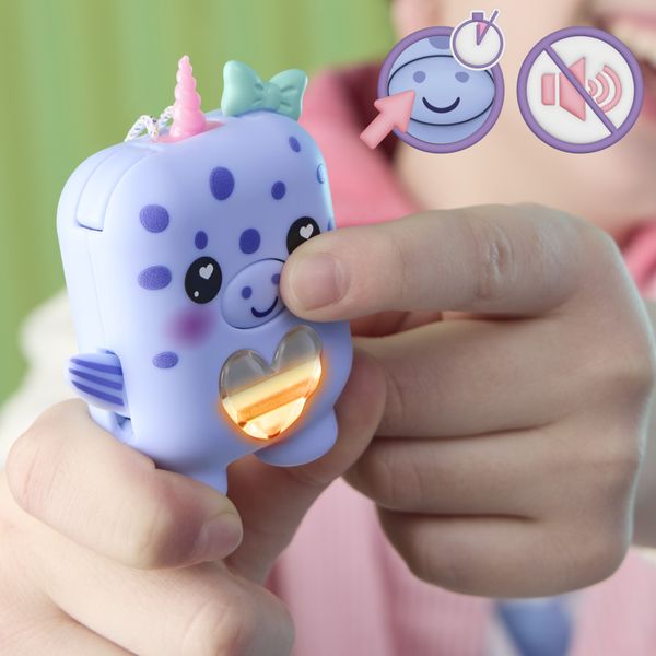 Hasbro nano-mals, blubby il narvalo -  portachiavi interattivo - HASBRO GAMING