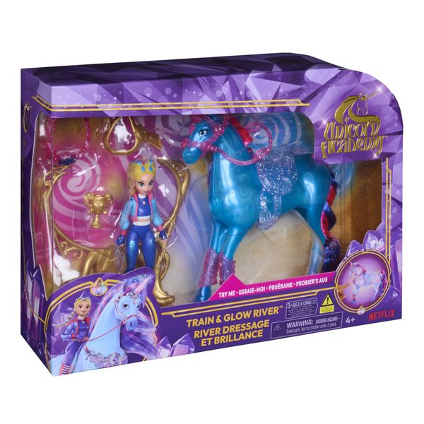 Unicorn academy train & glow river, 3 pezzi, 4+ - UNICORN ACCADEMY