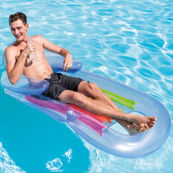 Intex 58802eu - poltrona gonfiabile mare abbronzante, vinile, multicolore,160x85 cm - INTEX