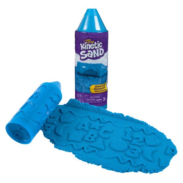 Kinetic sand stamp n’ roll 85 g blu, 3+ - KINETIC SAND