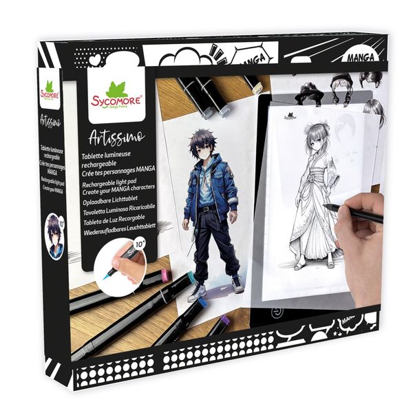 Sycomore - manga - scuola di personaggi - tavola led a5 e pennarelli - NO BRAND