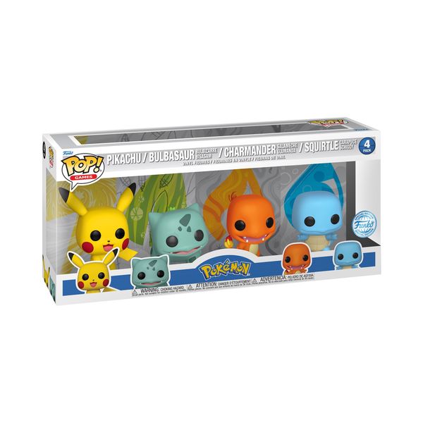 Funko pop games - pokemon- starters pack 4 personaggi - pikachu - bulbasaur - squirtle - charmander - FUNKO POP!, POKEMON