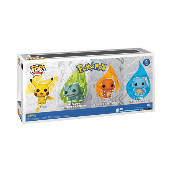 Funko pop games - pokemon- starters pack 4 personaggi - pikachu - bulbasaur - squirtle - charmander - FUNKO POP!, POKEMON