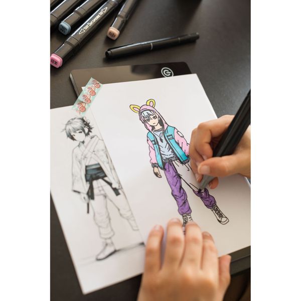 Sycomore - manga - scuola di personaggi - tavola led a5 e pennarelli - NO BRAND