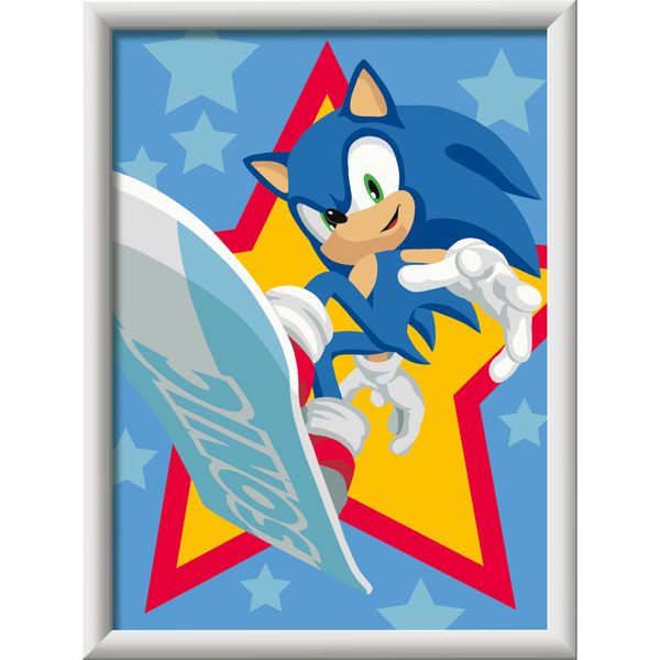Ravensburger - creart serie d - speedy sonic,dipingere con i numeri per bambini 9+ anni - CREART, RAVENSBURGER, Sonic