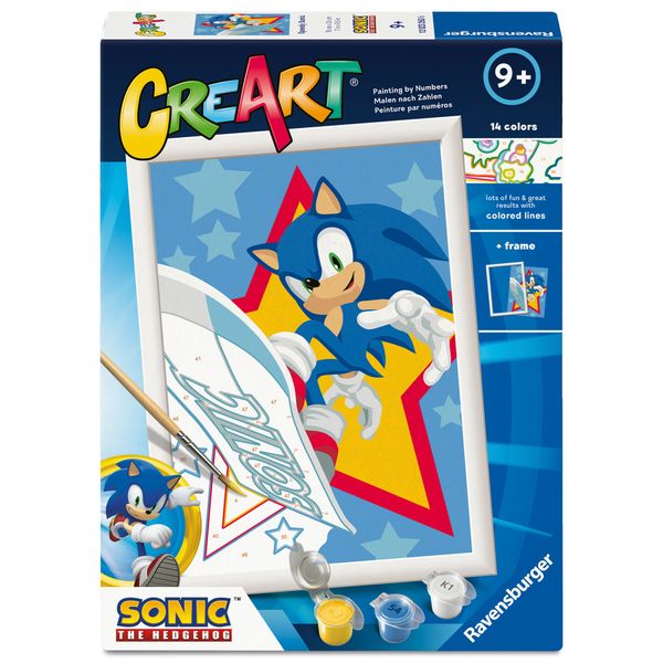 Ravensburger - creart serie d - speedy sonic,dipingere con i numeri per bambini 9+ anni - CREART, RAVENSBURGER, Sonic