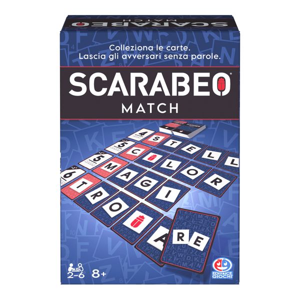 Scarabeo match gioco di carte, 2-6 giocatori, 8+ - SCARABEO
