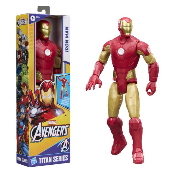 Hasbro marvel avengers, titan series, iron man – action figure da 29,2 cm, action figure - Avengers