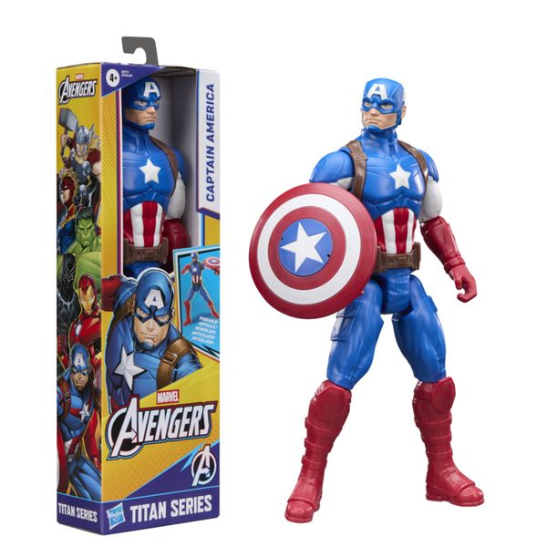Hasbro marvel avengers, titan series, capitan america –  action figure da 29,2 cm, action figure - Avengers