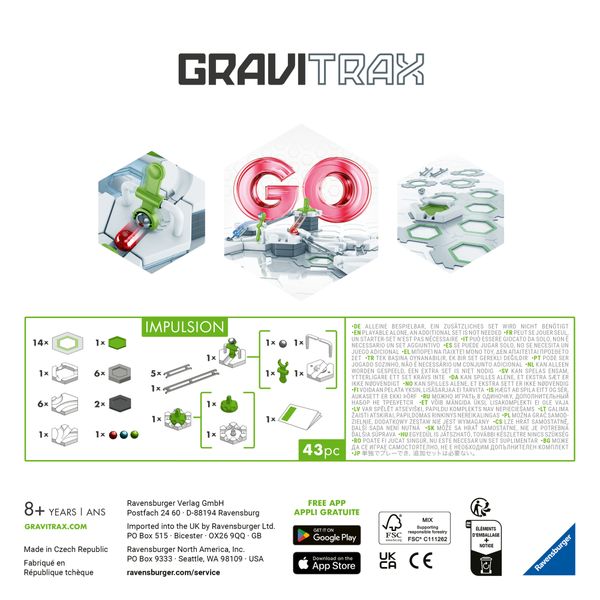 Ravensburger - gravitrax starter set: go impulsion, pista biglie bambino 8 - GRAVITRAX, RAVENSBURGER