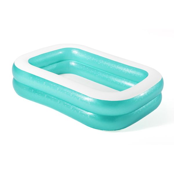 Piscina rettangolare per famiglie, colore verde acqua, dimensioni 2,00 m x 1,46 m x 48 cm (6'7" x 57,5" x 19"). - Bestway