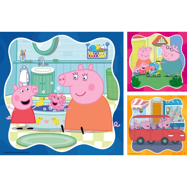 Ravensburger - peppa pig 3 x 49 pezzi, bambini 5 anni - PEPPA PIG, RAVENSBURGER