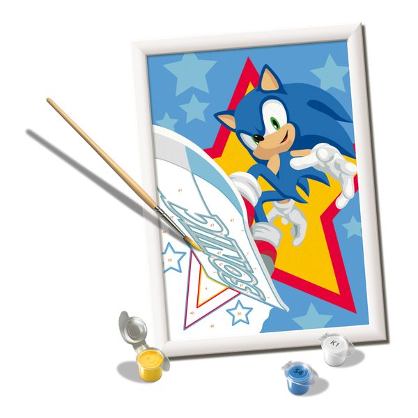 Ravensburger - creart serie d - speedy sonic,dipingere con i numeri per bambini 9+ anni - CREART, RAVENSBURGER, Sonic