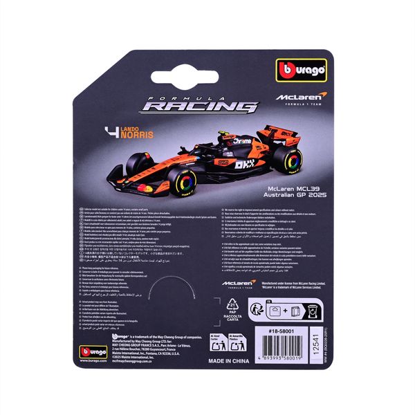 F1 bburago mclaren mcl 39 norris 1:64 - BBURAGO
