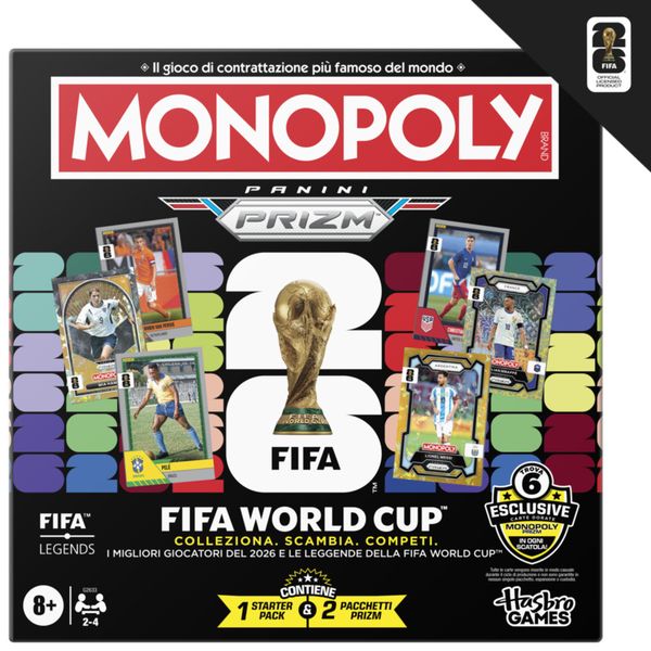 Monopoly panini prizm: fifa world cup – gioco da tavolo per famiglie e amici, divertente e coinvolgente - MONOPOLY