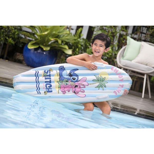 Tavola da surf gonfiabile surf rider 1,14 x 46 cm con stitch - Bestway, Disney Stitch