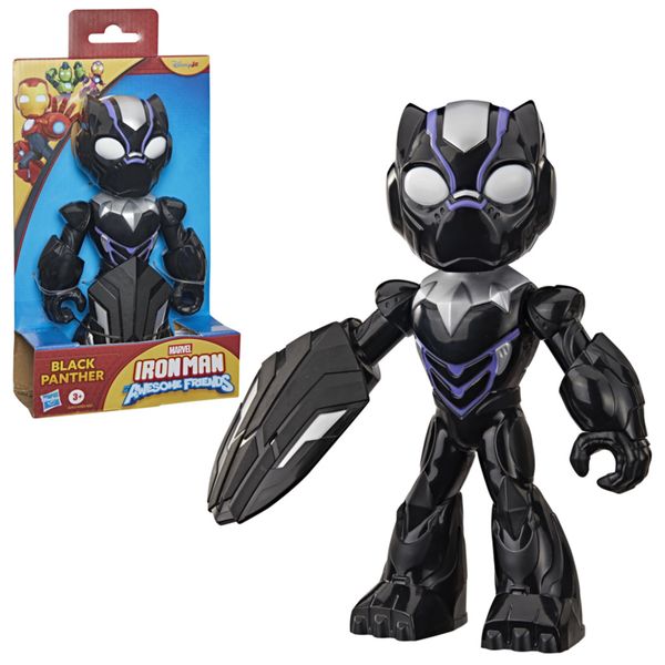 Hasbro marvel, iron man e i suoi fantastici amici, black panther –  action figure da 22,8 cm - Avengers