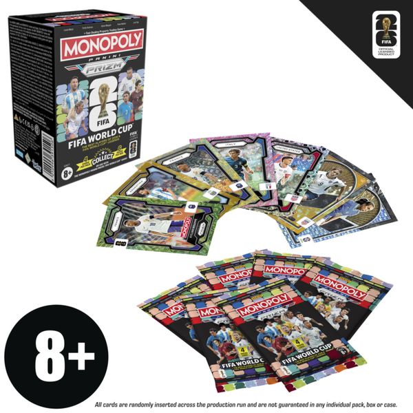 Monopoly panini prizm: booster box fifa world cup – gioco da tavolo per famiglie e amici, divertente e coinvolgente - MONOPOLY