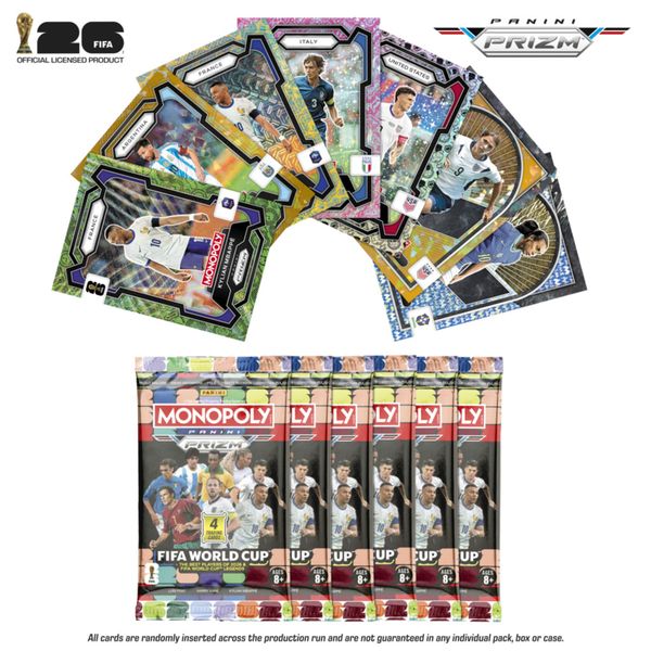 Monopoly panini prizm: booster box fifa world cup – gioco da tavolo per famiglie e amici, divertente e coinvolgente - MONOPOLY