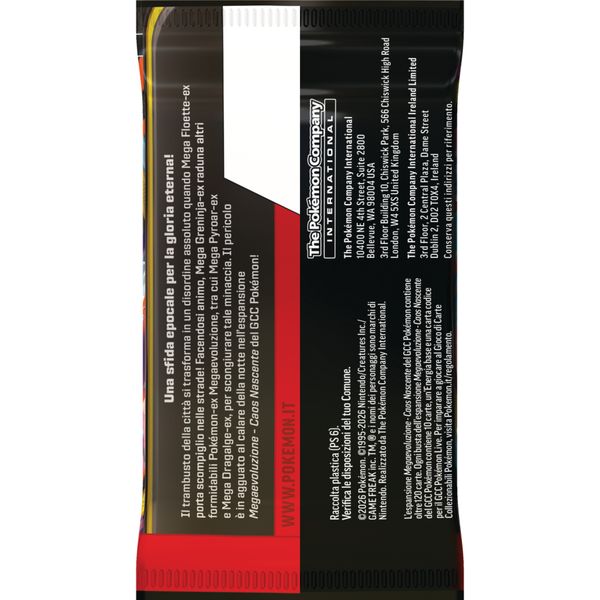Pokémon megaevoluzione - caos nascente busta 10 carte assortita - POKEMON