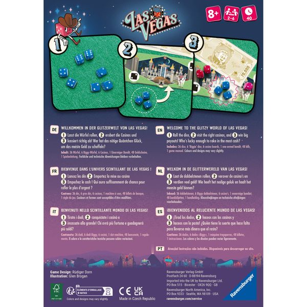 Ravensburger - las vegas refresh, gioco dei dadi, 8+ anni - RAVENSBURGER