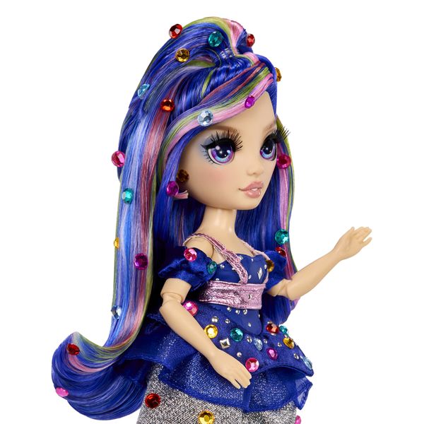 Rainbow high be dazzling - genevieve bleue - bambola fashion blu da 28 cm con decori, gemme scintillanti e accessori per lo styling - Rainbow High
