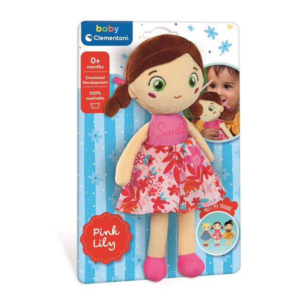Plush soft doll red smile - BABY CLEMENTONI