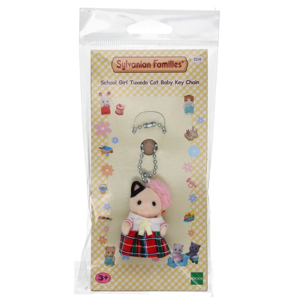 Portachiavi - scolaretta gatto tuxedo - SYLVANIAN FAMILY