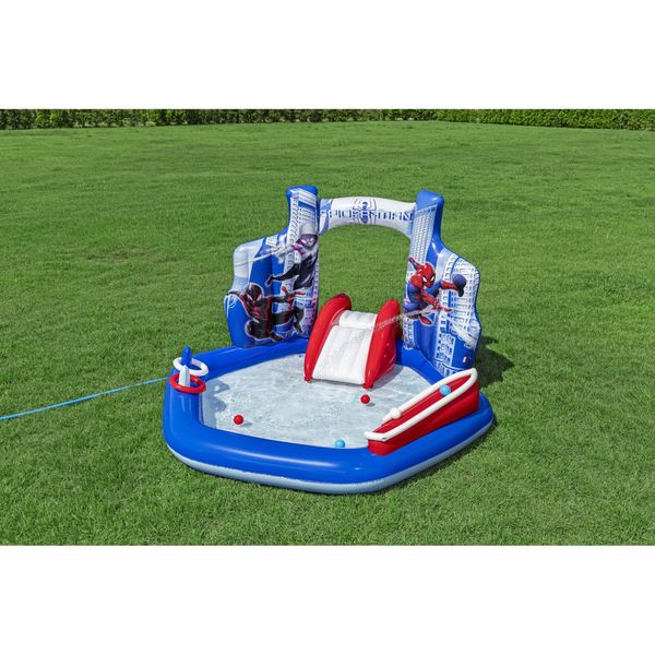Centro giochi spider-man 2,11 x 2,06 m scivolo con palline e anelli - Bestway, Spiderman