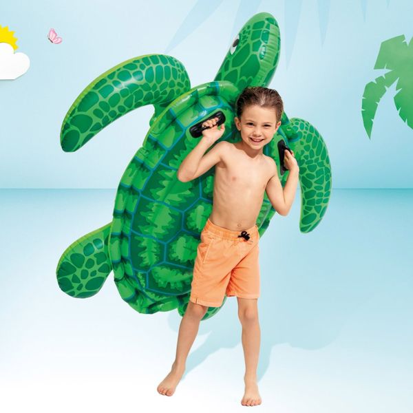 Intex 57524np - cavalcabile gonfiabile mare tartaruga, vinile, verde, 150x127 cm - INTEX