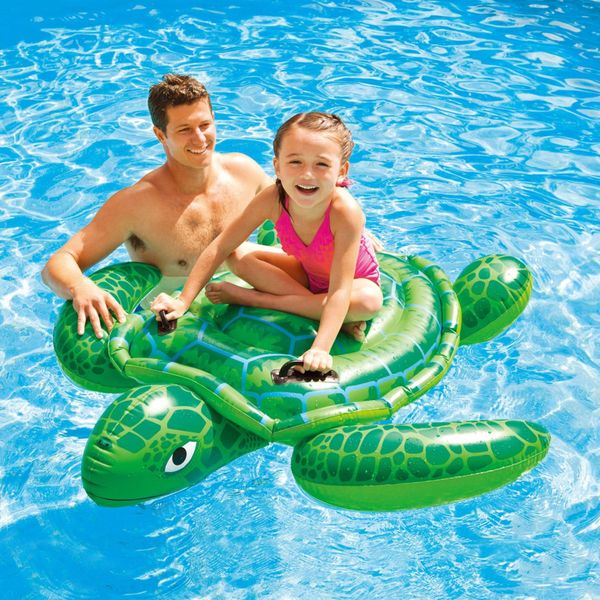 Intex 57524np - cavalcabile gonfiabile mare tartaruga, vinile, verde, 150x127 cm - INTEX