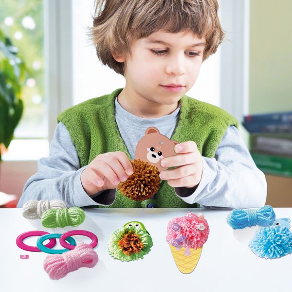 Ravensburger - be creative - be creative midi: ponpon kawaii portachiavi, giochi creativi bambini 4 anni o piú - RAVENSBURGER