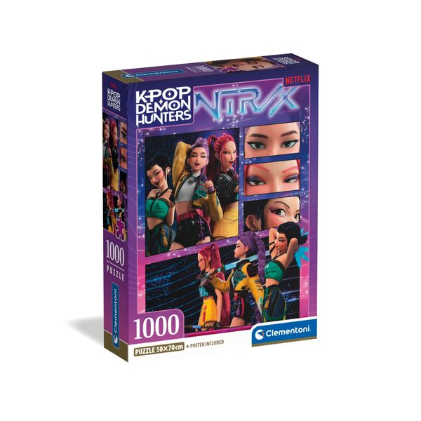 Clementoni - 37125 - puzzle 1000 kpop demon hunters -2-compact - CLEMENTONI, K-POP DEMON HUNTERS