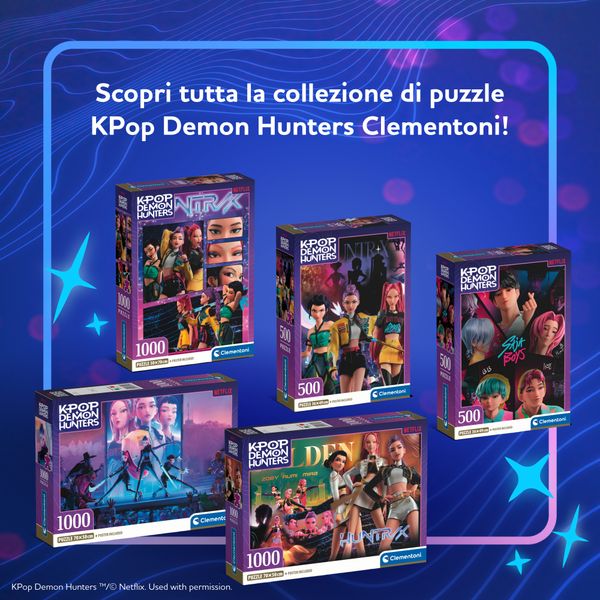 Clementoni - 37125 - puzzle 1000 kpop demon hunters -2-compact - CLEMENTONI, K-POP DEMON HUNTERS