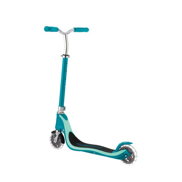 Monopattino flow 125 light teal — ruote led, manubrio regolabile, 5+ anni - GLOBBER