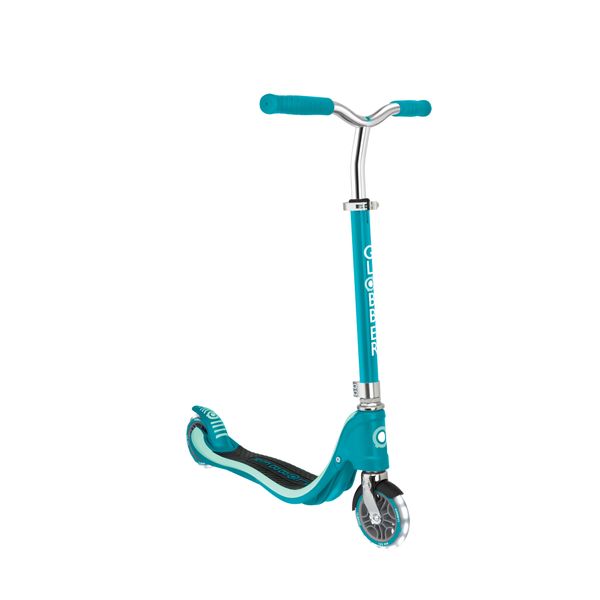 Monopattino flow 125 light teal — ruote led, manubrio regolabile, 5+ anni - GLOBBER