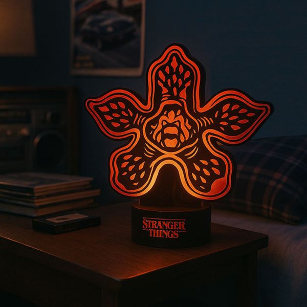 Lampada led stranger things demogorgon laser etched - Stranger Things