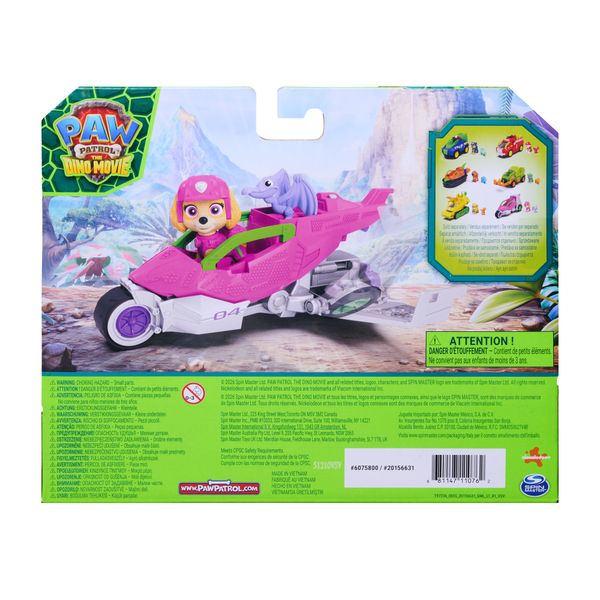 Paw patrol: the dino movie, skye dino rescue jet con ali ripiegabili e tenaglia funzionante, giocattoli per bambini e bambine dai 3 anni in su - Paw Patrol