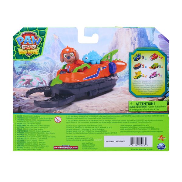 Paw patrol: the dino movie, hovercraft zuma dino rescue con tenaglia di salvataggio estendibile, 2 action figure e 1 veicolo collezionabili, da 3 anni - Paw Patrol