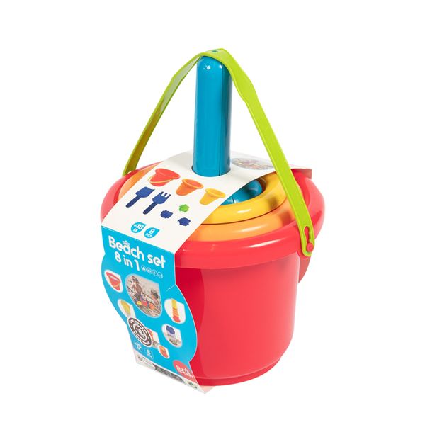 Set mare 8 in 1 per bambini con secchiello, palette e accessori da spiaggia - SUN&SPORT