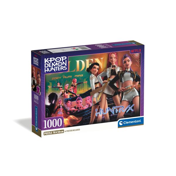 Clementoni - 37126 -  puzzle 1000 kpop demon hunters -3-compact - K-POP DEMON HUNTERS