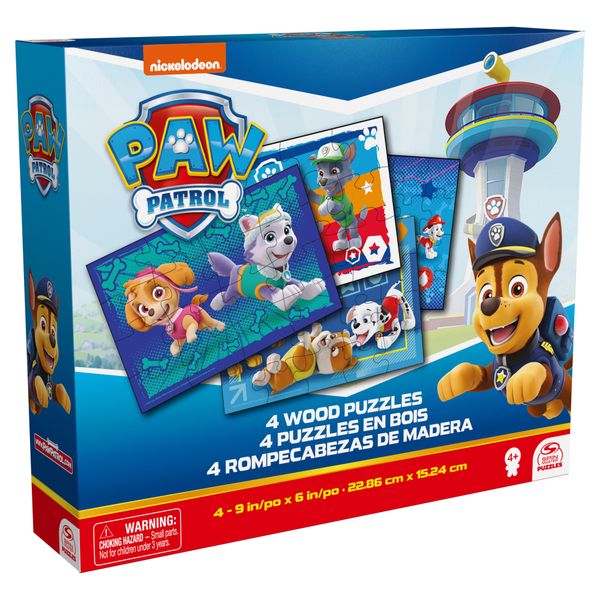 Paw patrol 4 puzzle in legno, 4+ - Paw Patrol