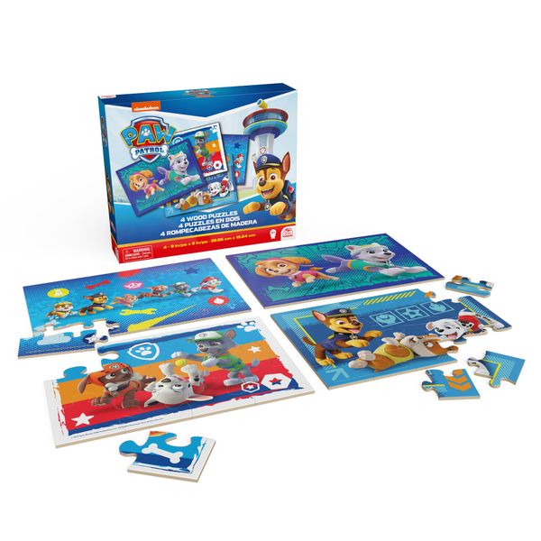 Paw patrol 4 puzzle in legno, 4+ - Paw Patrol