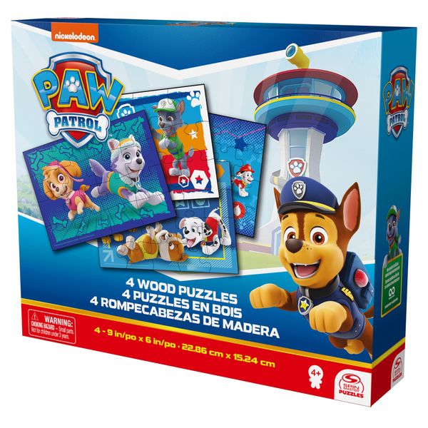Paw patrol 4 puzzle in legno, 4+ - Paw Patrol