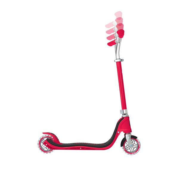 Monopattino flow 125 light red — ruote led, manubrio regolabile, 5+ anni - GLOBBER