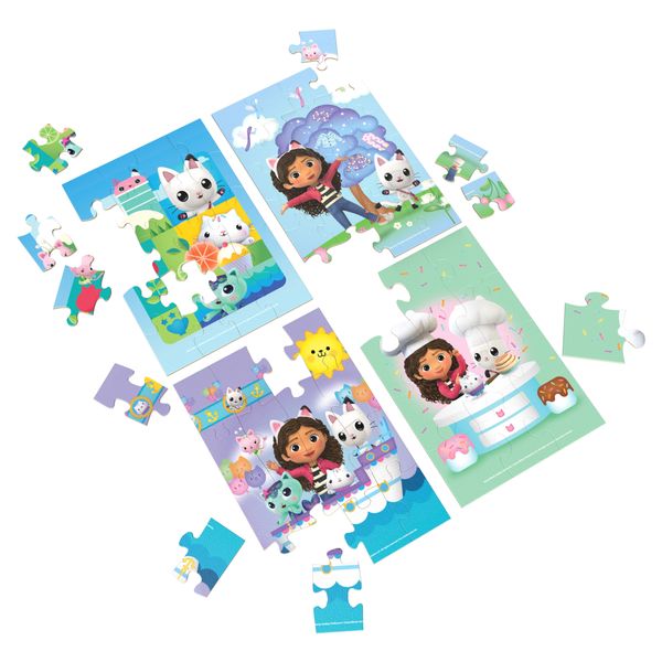 Gabby’s dollhouse 4 puzzle in legno, 4+ - GABBY'S DOLLHOUSE