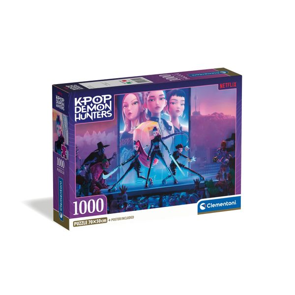 Clementoni - 37121 - puzzle 1000 kpop demon hunters compact - CLEMENTONI, K-POP DEMON HUNTERS