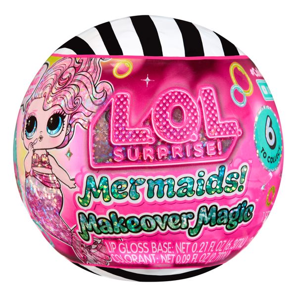 L.o.l. surprise! mermaids makeover magic tots  – crea il lucidalabbra per te e per la tua bambola –funziona con acqua, 6 da collezionare assortito - LOL