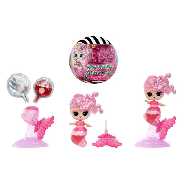 L.o.l. surprise! mermaids makeover magic tots  – crea il lucidalabbra per te e per la tua bambola –funziona con acqua, 6 da collezionare assortito - LOL